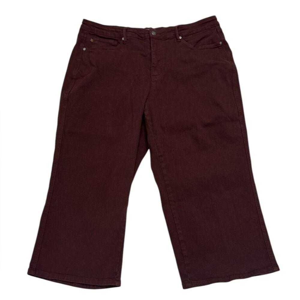 Judy Blue Dark Burgundy Wide Leg Cropped Pants